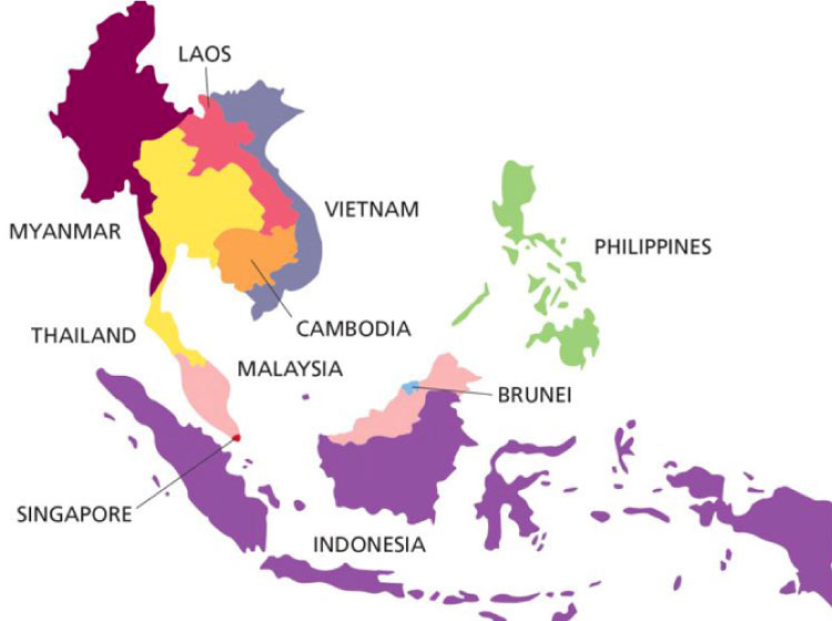 Bản đồ các nước Đông Nam Á