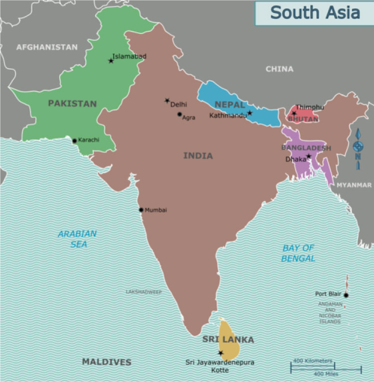 Bản đồ Khu vực Nam Á