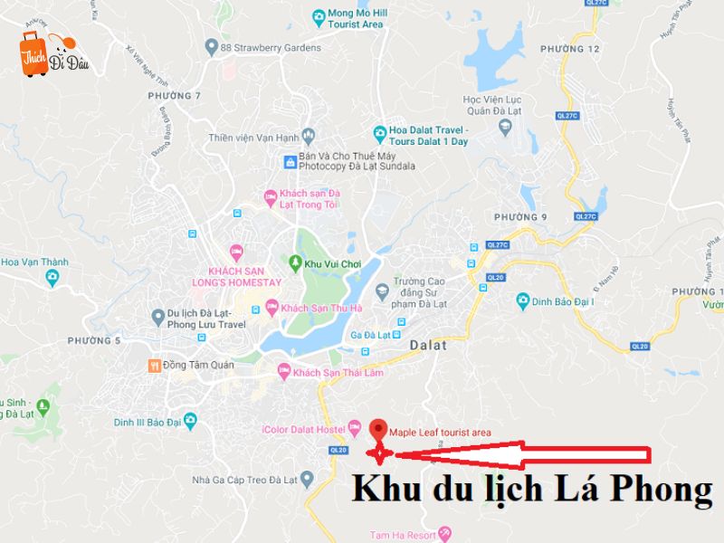 Vị trí khu du lịch Lá Phong trên bản đồ